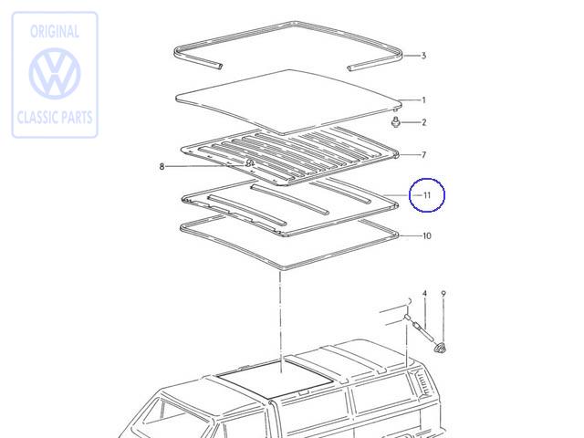 Deckelverkleidung Schiebedach T3