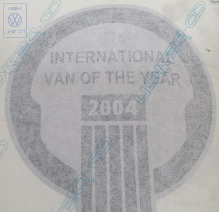 Klebeschild "van of the year 2004"