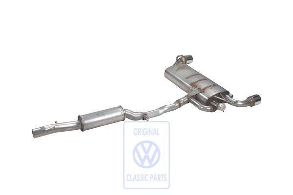 Exhaust silencer for VW Golf R32