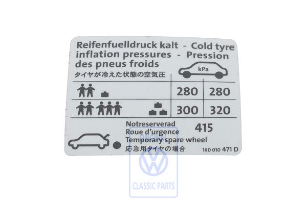 Sticker for VW Golf Mk5