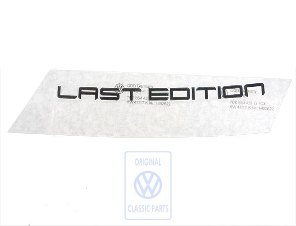 Film lettering LAST EDITION for VW T4