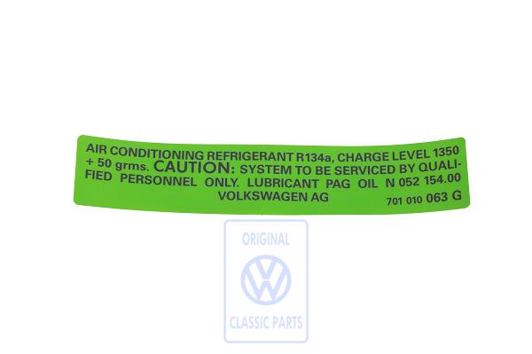 Data sticker for VW T4