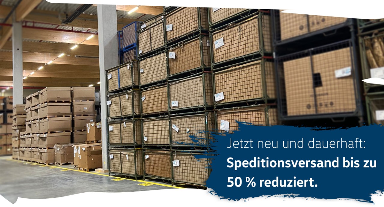 Jetzt neu und dauerhaft bis zu 50 % Speditionsversand auf VW Classic Parts sparen.