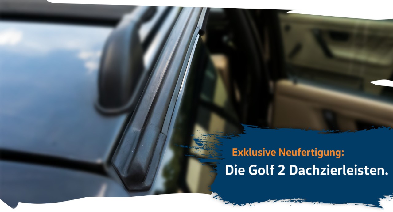 Jetzt neu und exklusiv: Die Golf 2 Dachzierleisten sind ab sofort bei VW Classic Parts erhältlich.